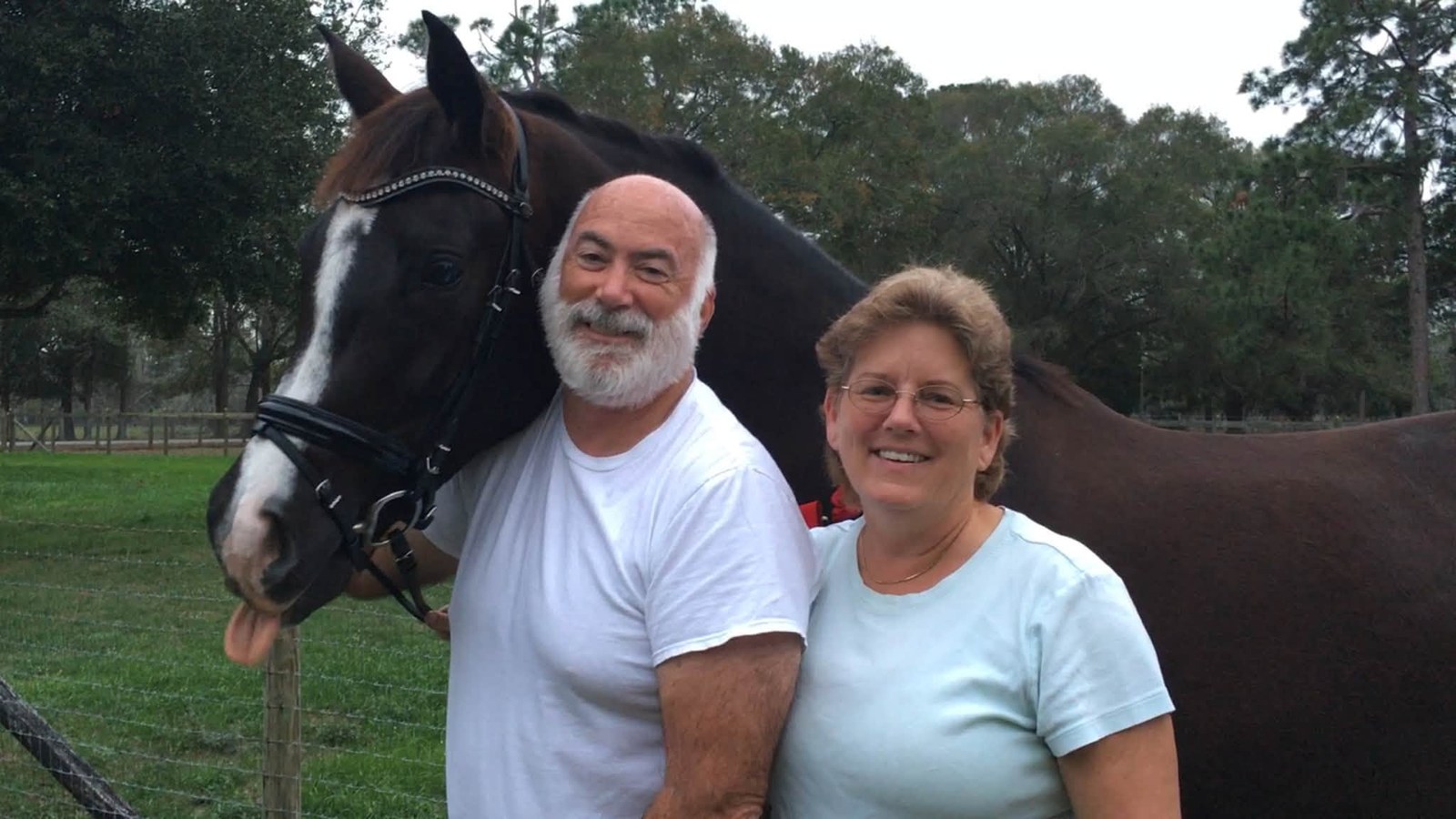 Tom and Nancy with one of their horses